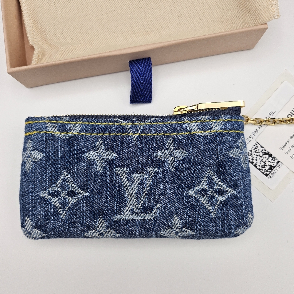 Brand new 2024 authentic Louis Vuitton denim remix key pouch - Picture 11 of 13